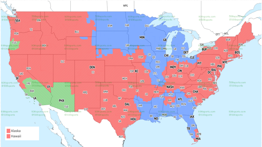 Week 6 NFL coverage map